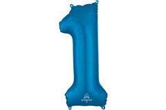 Foil Balloon - Number - 1 - Blue - 86 cm